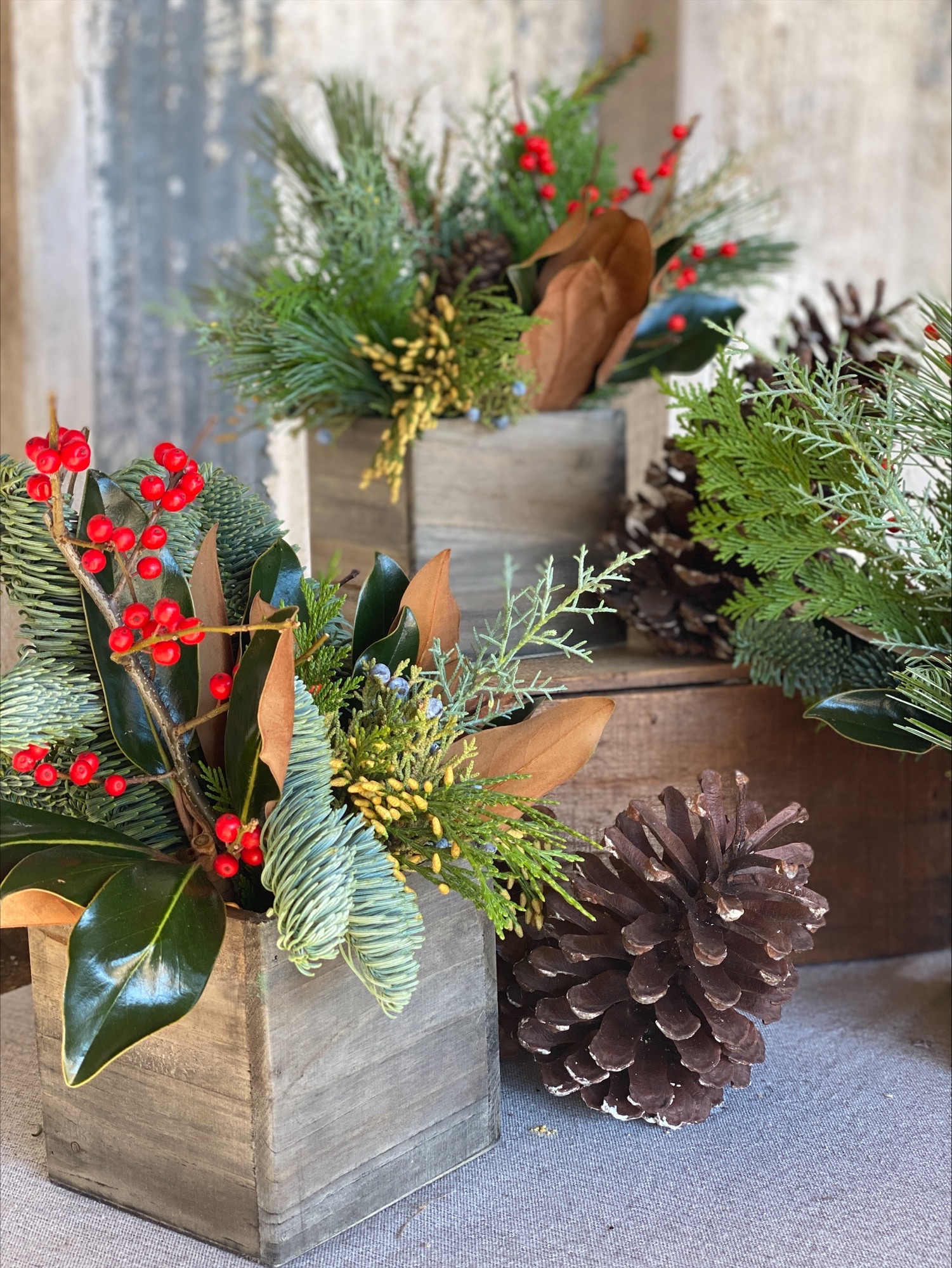 Victorian Christmas Workshop: Live Greenery Centerpieces