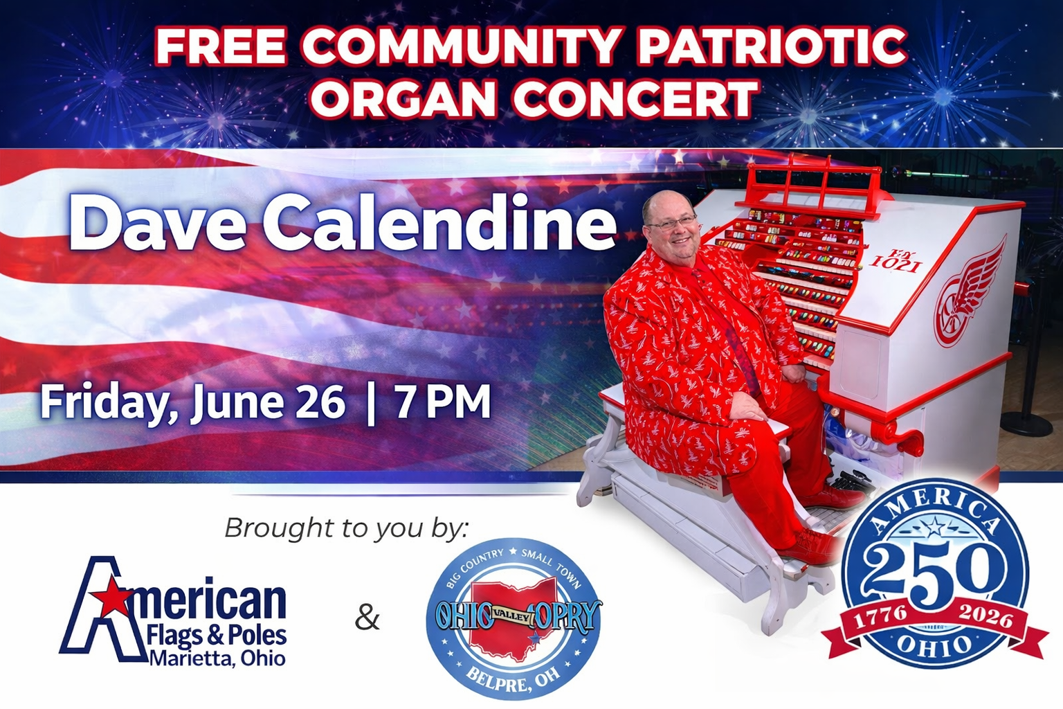 FREE COMMUNITY CONCERT FEATURING DAVE CALENDINE
