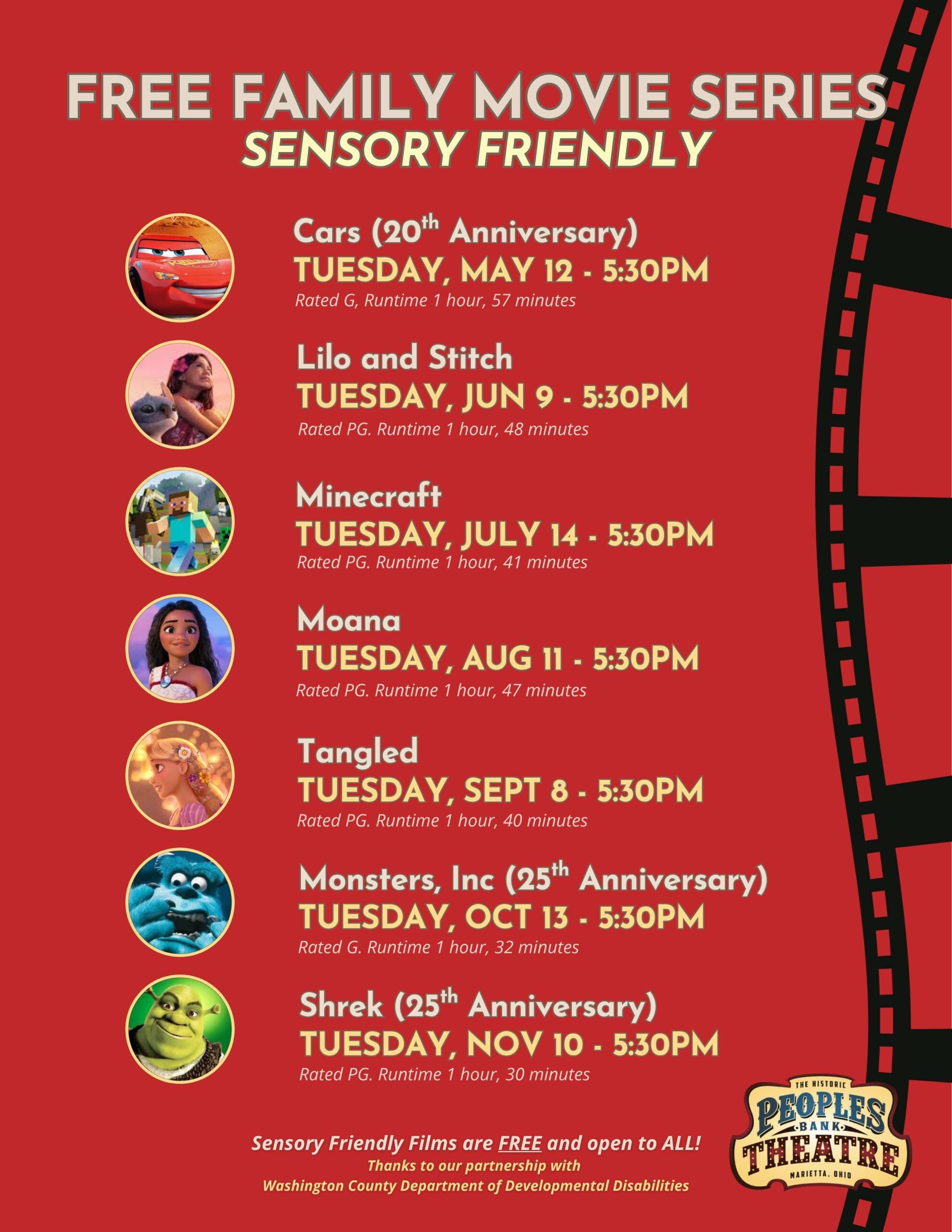 Cars - FREE Family Movie, Sensory Friendly